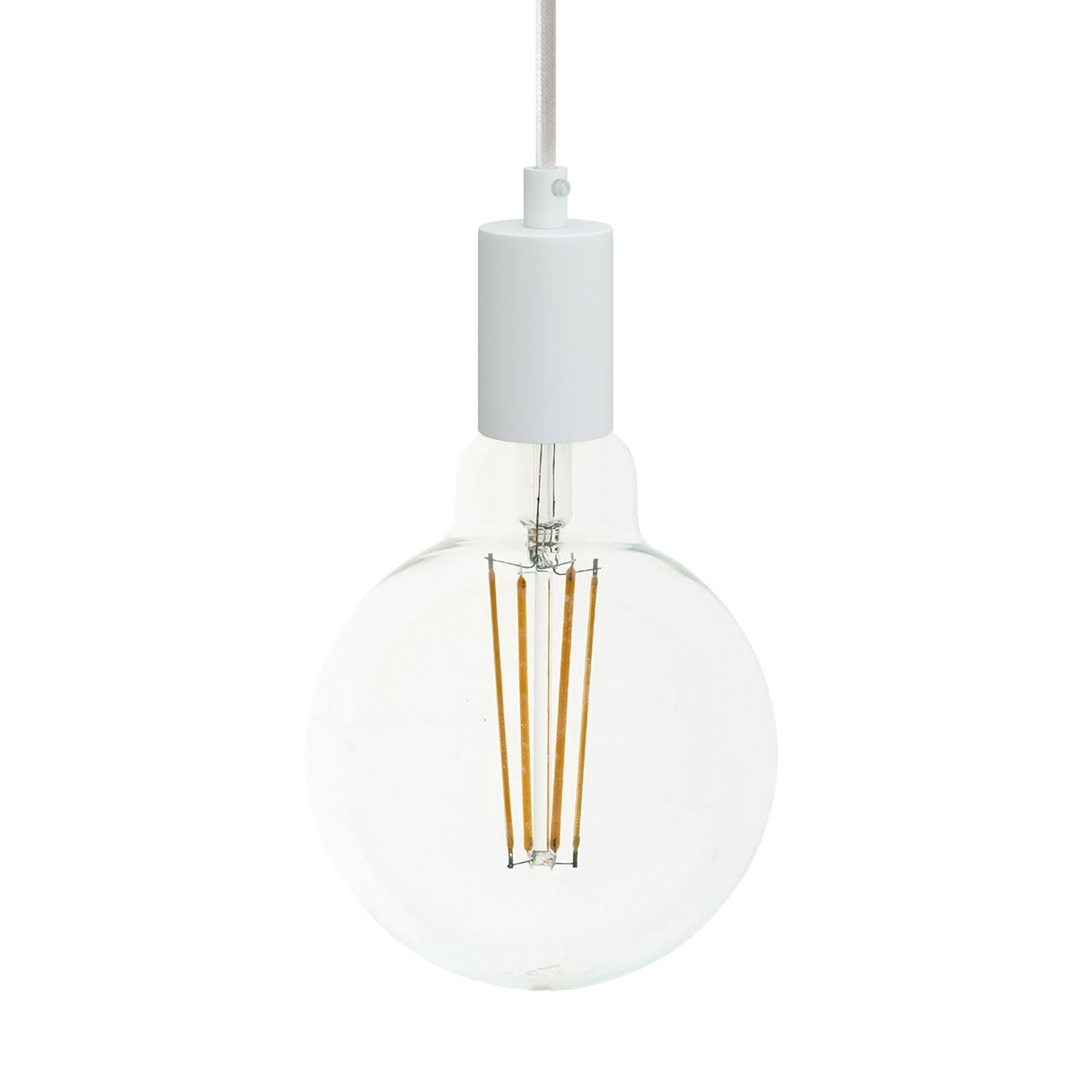 Závěsná lampa s textilním kabelem a jednobarevnými kovovými detaily – Vyrobeno v Itálii
