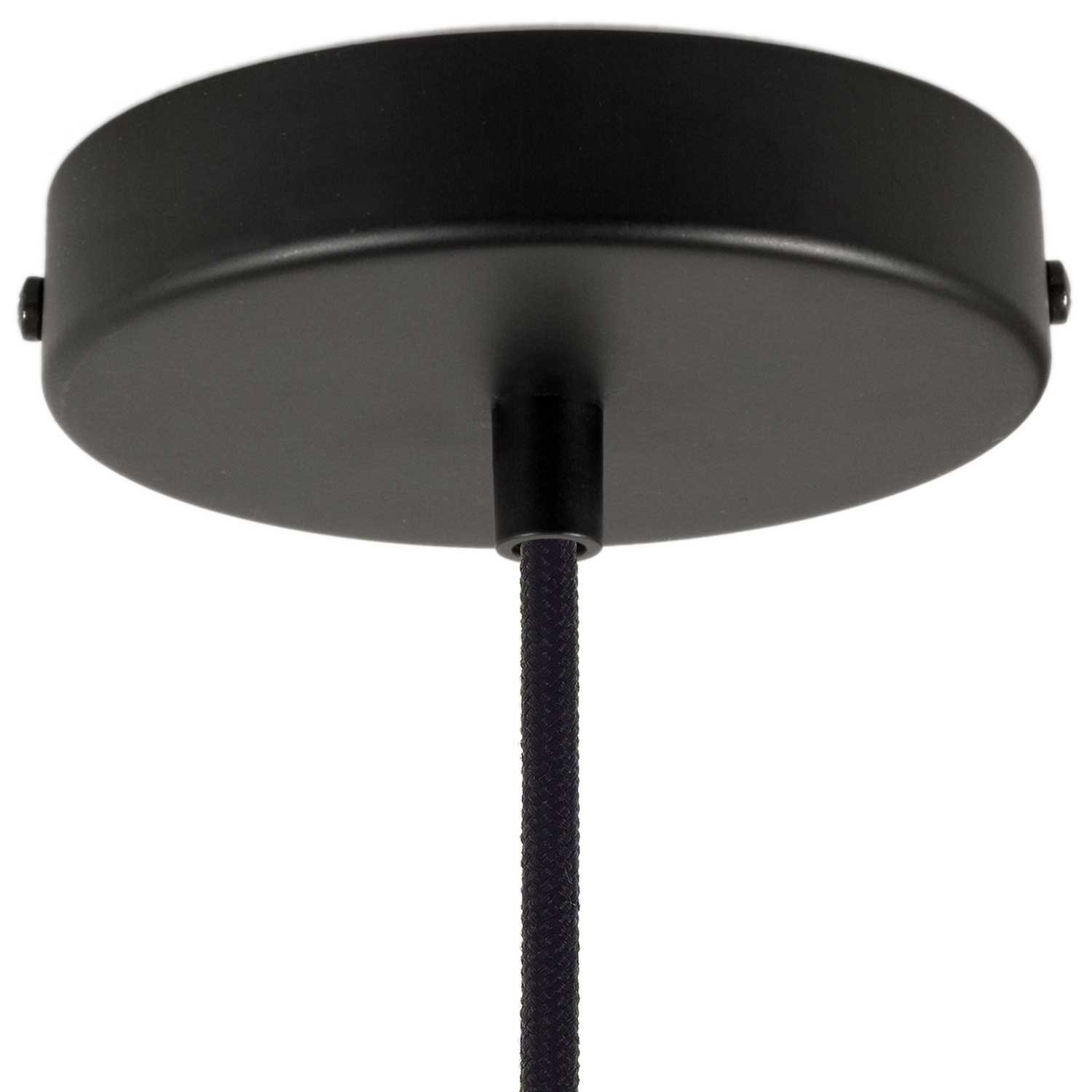 Závěsná lampa s textilním kabelem, stínidlovým rámem Dome a kovovými detaily – Vyrobeno v Itálii