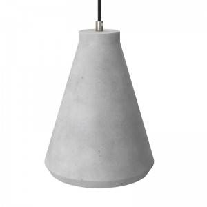 Závěsná lampa s textilním kabelem, betonovým stínidlem Funnel a kovovými detaily – Vyrobeno v Itálii