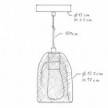 Závěsná lampa s textilním kabelem, stínidlem Ghostbell s kovovými detaily – Vyrobeno v Itálii