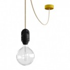 EIVA Závěsná lampa do exteriéru pro stínidlo, 5m textilního kabelu, silikonový baldachýn a objímka, IP65 voděodolná