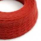 Burlesque spirálový textilní elektrický kabel s chlupatým efektem TP09 Červený