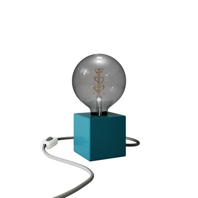 Modrá stolní lampa - Cubetto