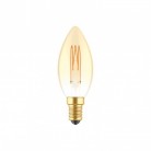 LED zlatá žárovka C51, řada Carbon, vlákno Klec, Svíčka C35 3,5W E14 stmívatelná 2700K