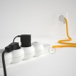 Prodlužovací textilný elektrický kabel - RM10 žlutý - se 4 zásuvkami a Schuko zástrčkou.