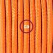 Napájecí kulatý textilní kabel 1,8m - hedváb - oranžová RM15 Vyberte si barvu zástrčky a vypínače.