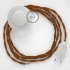 Napajecí kabel pro stojící lampu, TM22 "Whisky" hedvábný 3 m. Vyberte si barvu vypínače a zástrčky.