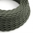 Splétaný bavlněný textilní elektrický kabel, TC63 Zeleno šedý