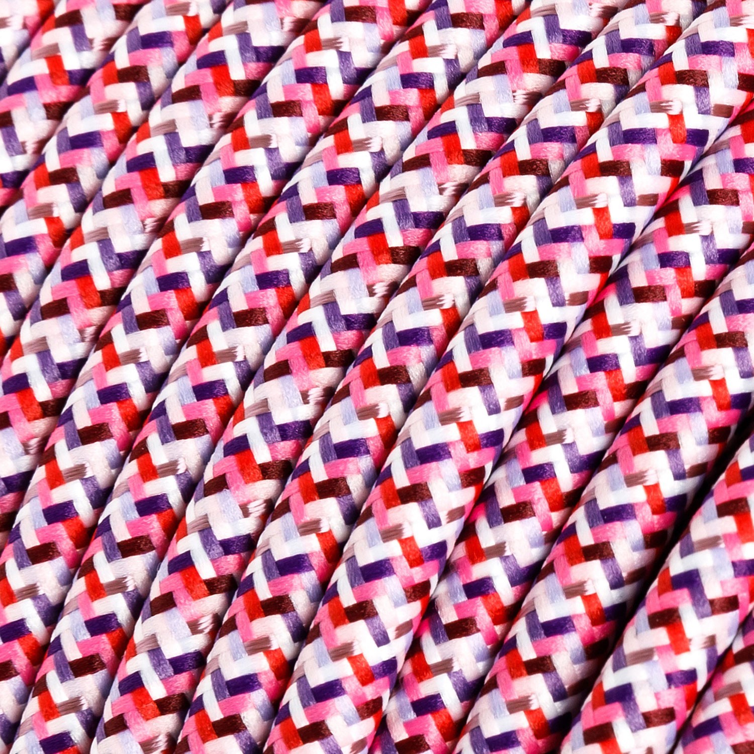 Hedvábný textilní elektrický kabel, RX00 pixelovaný fuchsiový