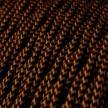 Splétaný hedvábný textilní elektrický kabel, TZ22 dvoubarevný černá a whisky