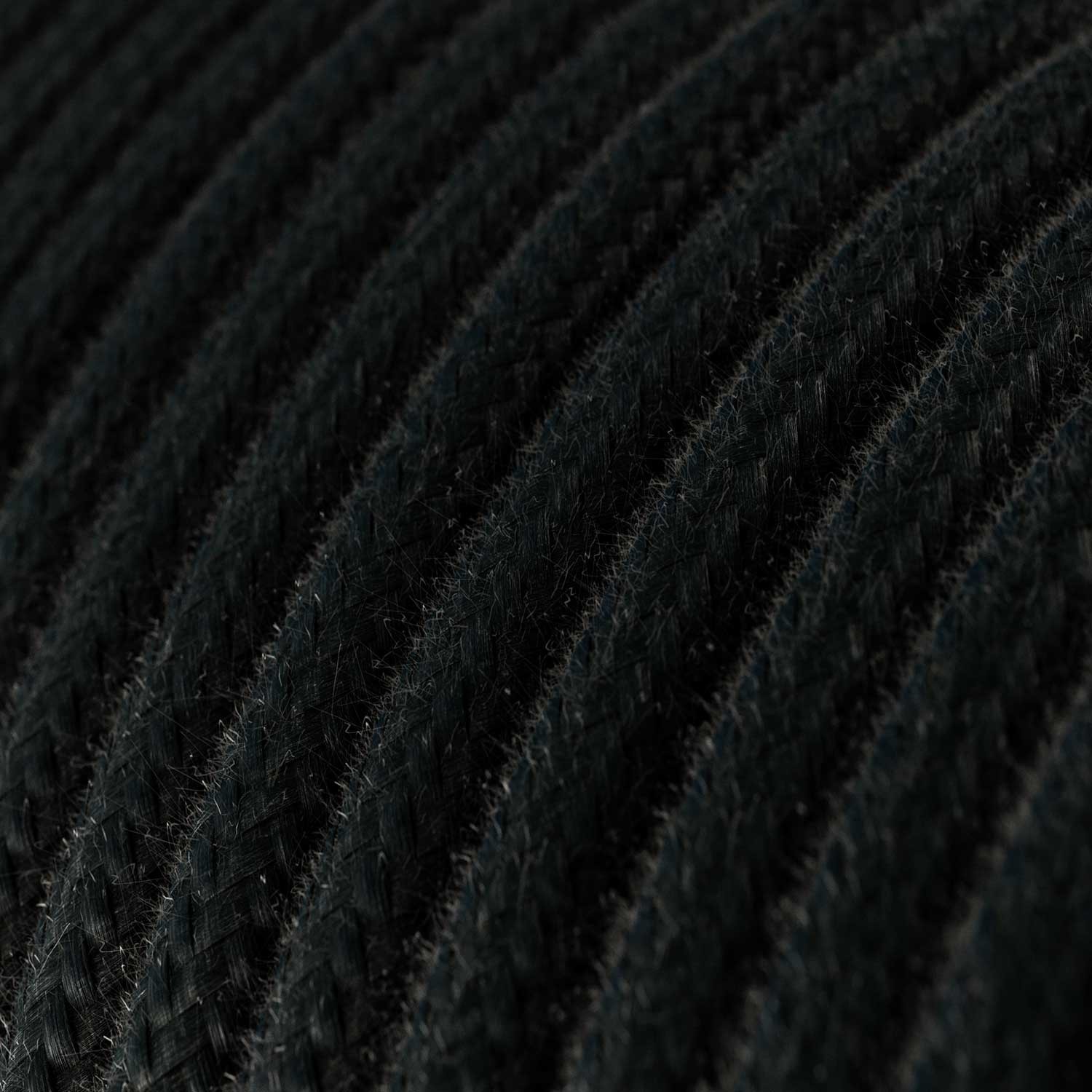 Bavlněný textilní elektrický kabel, RC04 Černý