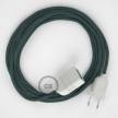 Kamenově šedý bavlněný RC30 2P 10A textilní prodlužovací elektrický kabel. Vyrobený v Itálii.
