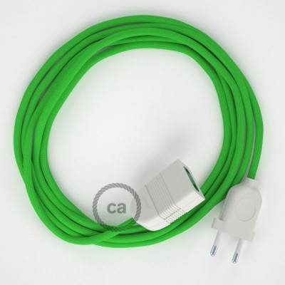 Limetkový hedvábný RM18 2P 10A textilní prodlužovací elektrický kabel. Vyrobený v Itálii.