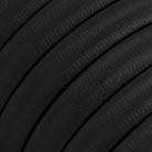 Textilní elektrický kabel pro světelný řetěz, pokrytý textílií z umělého hedvábí - Černý CM04 - UV odolný