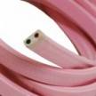 Textilní elektrický kabel pro světelný řetěz, pokrytý textílií z umělého hedvábí - Růžový CM16