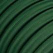 Textilní elektrický kabel pro světelný řetěz, pokrytý textílií z umělého hedvábí - Tmavě zelený CM21