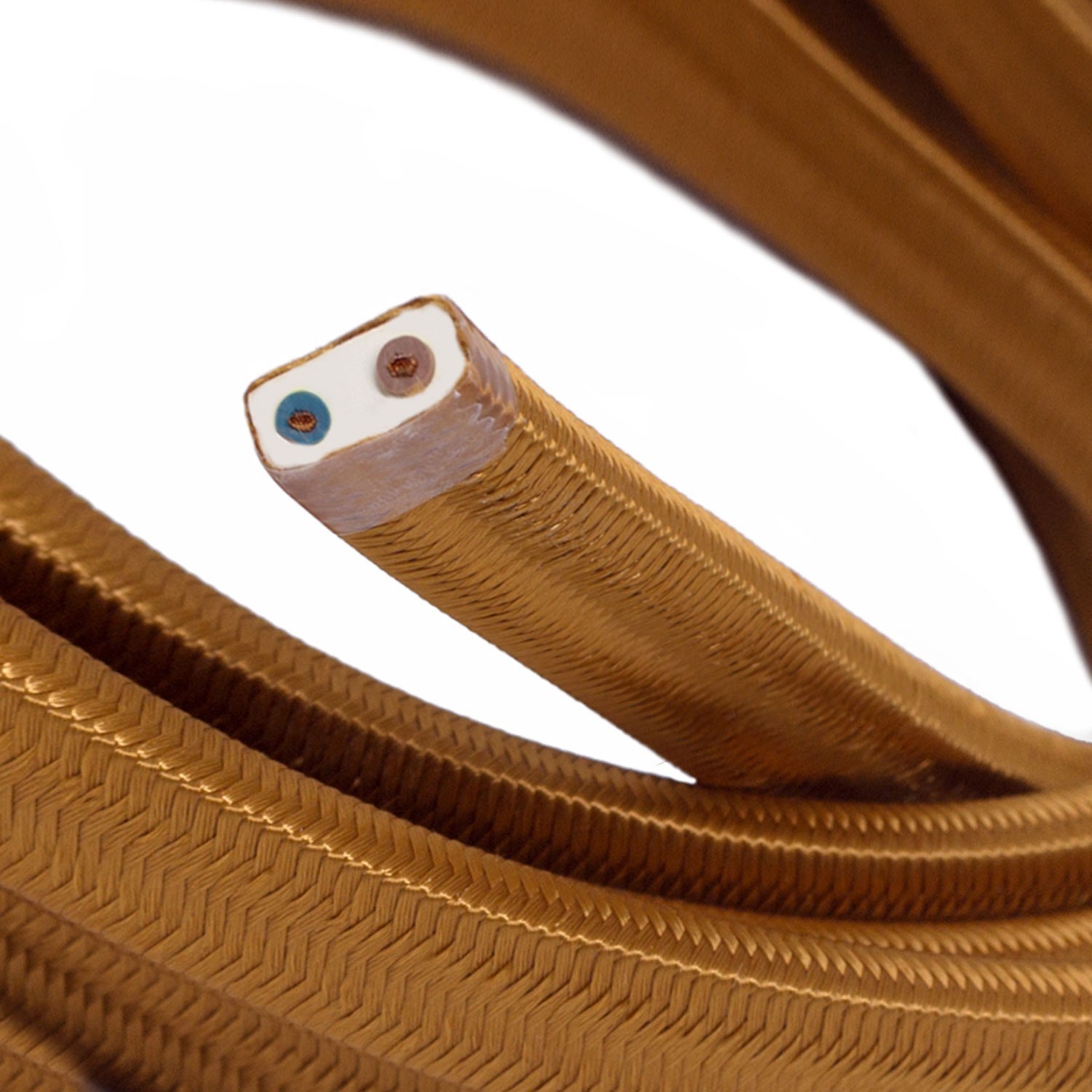 Textilní elektrický kabel pro světelný řetěz, pokrytý textílií z umělého hedvábí - "Whisky" CM22