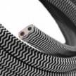 Textilní elektrický kabel pro světelný řetěz, pokrytý textílií z umělého hedvábí - Bíle-černý cik cak CZ04
