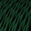 Zkroucený hedvábný textilní elektrický kabel TM21 Tmavě zelený