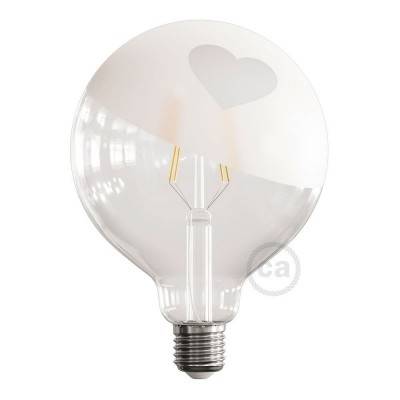 LED žárovka Glóbus G125 se spirálovým vláknem - Tattoo Lamp® Cuore 4W E27 2700K