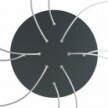 Kruhový stropní baldachýn Rose-One System s průměrem 400 mm a 10 otvory a 4 boční otvory